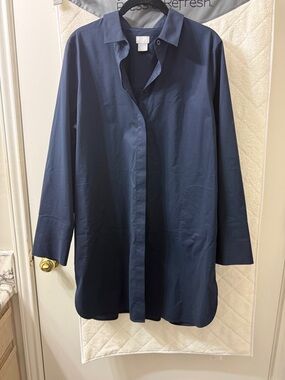 Chico's Navy Midi Shirt Dress